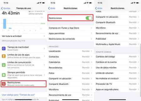 Restricciones Ios