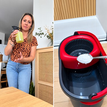 María Vivancos, experta en orden y limpieza: "Para limpiar los muebles altos de tu cocina, pon en un cubo agua caliente, una cucharada de bicarbonato y un poquito de detergente para platos" 