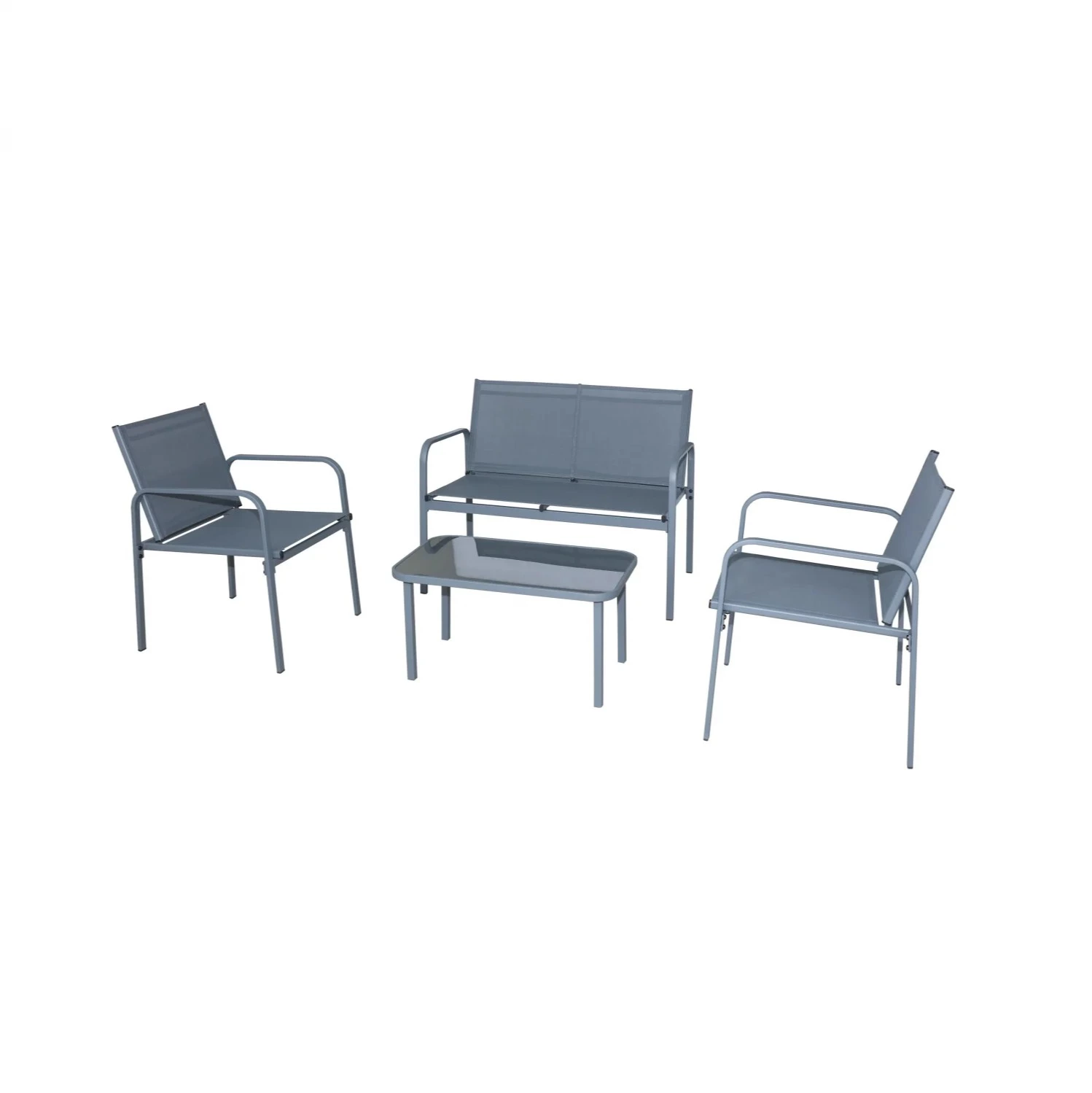 Conjunto de Jardín Mesa + 2 Sillas + Banco, Antalya
