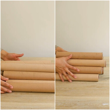 No lo sabía, pero con los rollos de papel higiénico o de cocina puedes hacer tú mismo esta original mesa auxiliar 