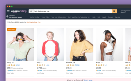 Amazon Dating: la web parodia en la que puedes comprarte un novio(a) con entrega gratis en una hora