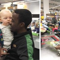 El cajero que se ha hecho famoso por ayudar a los padres a hacer la compra