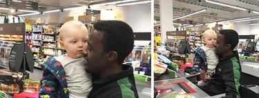 El cajero que se ha hecho famoso por ayudar a los padres a hacer la compra