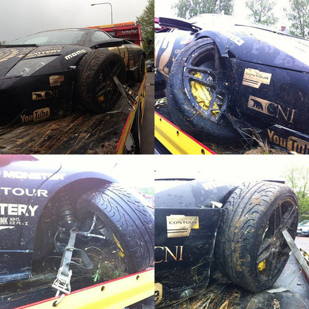 Lamborghini Murciélago Gumball Accidente