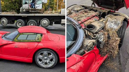 Un Dodge Viper real es el cartel publicitario de este concesionario