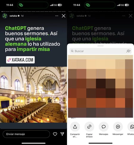 Instagram ストーリーへのリンクをコピーする方法のスクリーンショット