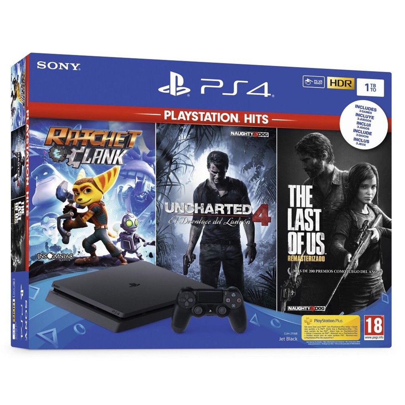 PS4 Slim 1 TB + 3 hits en oferta, solo hoy 199,90€ por Cyber Monday 2019