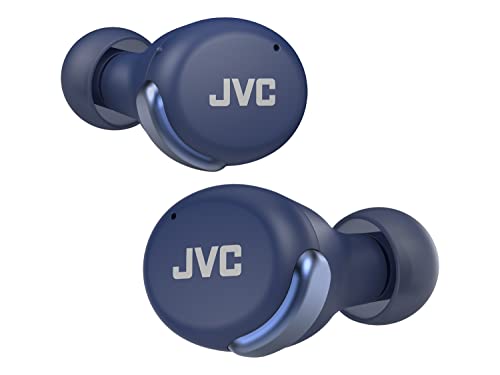 Auriculares Inalámbricos JVC con Cancelación de ruido - Compact True Wireless Earbuds Bluetooth 5.2, Modo baja Latencia, Batería con 21H de reproducción, Resistencia al Agua (IPX4) HA-Z330T-A (Azul)