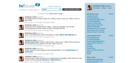 Twissues, busca todos tus tweets sobre un determinado tema