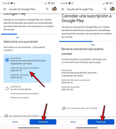 Desuscribirse Google Play 2