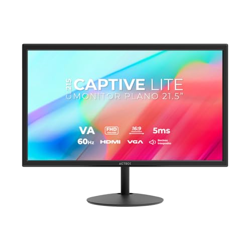 Acteck Monitor Plano Captive Lite CL215, 21.5 Pulgadas, FHD 1920x1080, VA, 60Hz, 5ms, Low Blue Light, Bocinas Integradas, Negro
