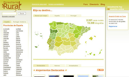 Directorio Rural, para encontrar casas rurales de España, Andorra y Portugal