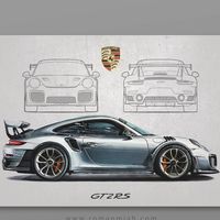 Es hipnótico ver a cámara rápida cómo se hace este dibujo hiperrealista del Porsche 911 GT2 RS