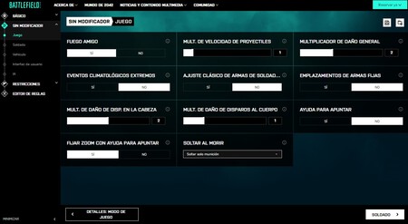 Battlefield 2042 Portal Modificadores