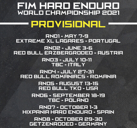 Calendario Fim Wess Hard Enduro 2021