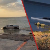 Quiso poner a prueba el Modo Vadeo de su Tesla Cybertruck en un lago. Obviamente, tuvieron que sacarlo los bomberos