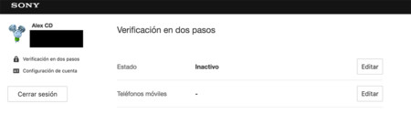 Verificación dos pasos PSN