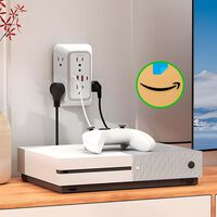 Multicontacto con protección de picos ideal para consolas, pantallas y electrónicos. Tiene seis enchufes y puertos USB 