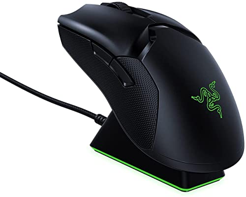 Razer Viper Ultimate con estación de carga - Ratón Gaming Inalámbrico (Ambidiestro, con 69 g de Peso, Cable Speedflex, Sensor Óptico 5G, RGB Chroma) Negro