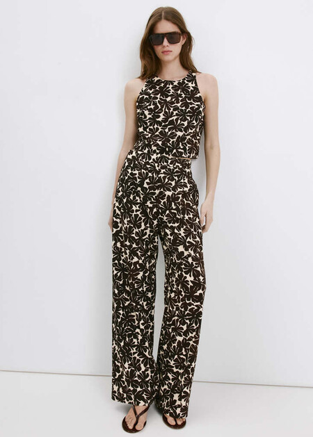 pantalón recto floral