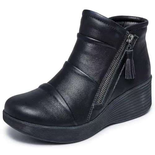 Skechers Parallel Lite - Botines para mujer, Negro/Negro, 8