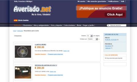 Averiado.net, clasificados de productos en mal estado