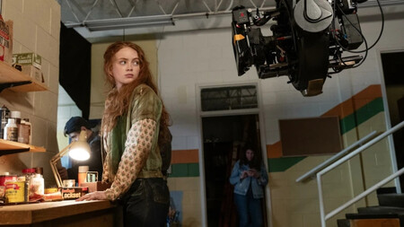 Sadie Sink en el rodaje de la serie
