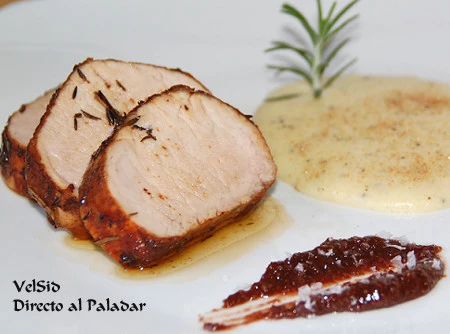 Solomillo con puré de trufa