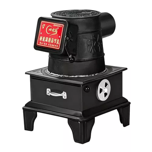 Estufa de Leña Pequeña de Hierro Fundido, para Calefacción y Cocina