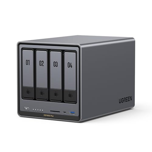 UGREEN NASync DXP4800 Plus, NAS 4 bahías, Intel Pentium Gold 8505, 8GB DDR5, 128GB SSD, 10GbE & 2,5GbE, 2 Ranuras M.2 NVMe, HDMI 4K (sin Disco) (DXP4800 Plus)
