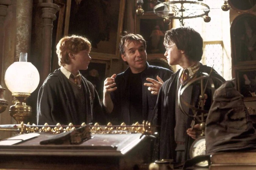 Chris Columbus y los protagonistas de 'Harry Potter'