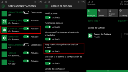 Notificaciones privadas en el Action Center, otra de las novedades de Windows 10 Mobile