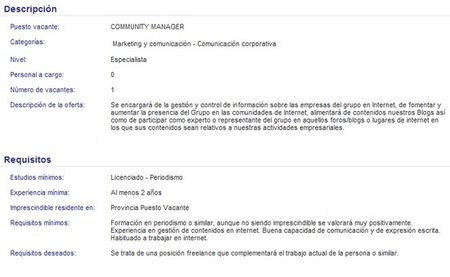 oferta comunity manager