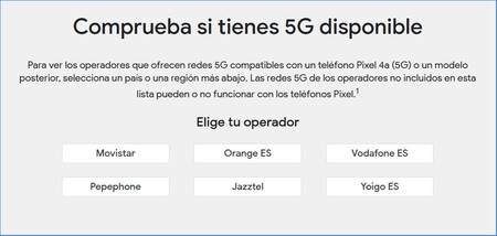 Pixel 5g Operadores