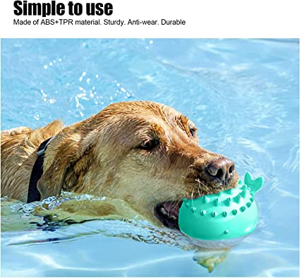 Juguete Flotante para Perros, Divertido Juguete de Piscina con Aspersor Automático para Mascotas, Multifuncional para Juegos Interactivos(lago azul)