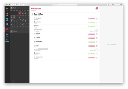 カレンダーが統合された新しい予測ビュー。