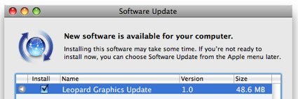 Nueva actualización de gráficos exclusiva para Leopard 10.5.2