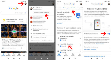 Desactivar el historial de notificaciones a través de la app de Google