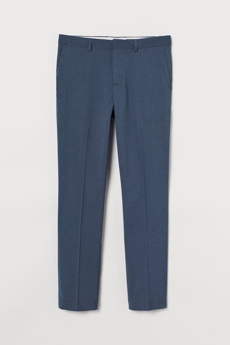 Pantalón de traje Slim Fit color azul acero