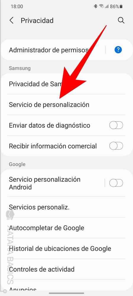 Servicio Personalizacion