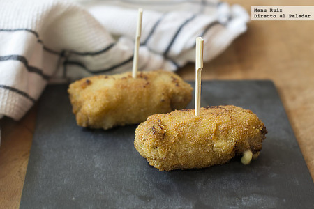 Paquetitos de ternera, mortadela de Bolonia y queso de Mahón. Receta
