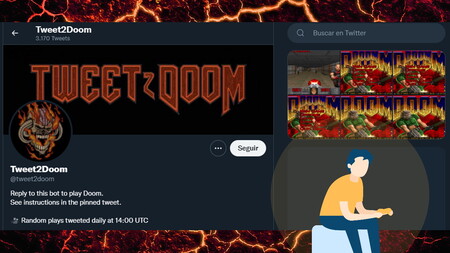 Ya puedes jugar a 'Doom' en Twitter mediante comandos de texto… o en una web, usando checkboxes a modo de píxeles