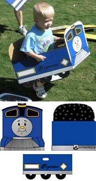 Box train express, un tren, una caja de cartón