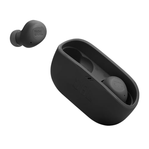 JBL Vibe Buds Audífonos Inalámbricos Bluetooth, Drivers 8mm, Reproducción 32 Horas, Resistentes al Agua y al Polvo IP54 - Negro