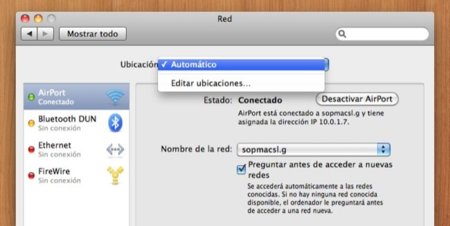 Ubicaciones de Mac OS X