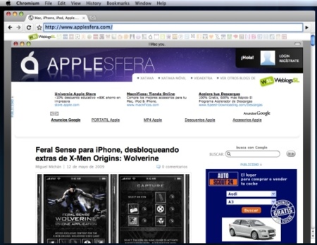 Chromium, primeras versiones de Chrome para Mac