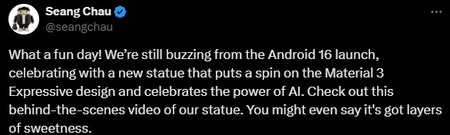 Android 16 Estatua Tuit