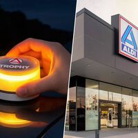Trophy es la baliza de Aldi rebajada. Está homologada por la DGT y viene con conexión gratis de Telefónica hasta 2038