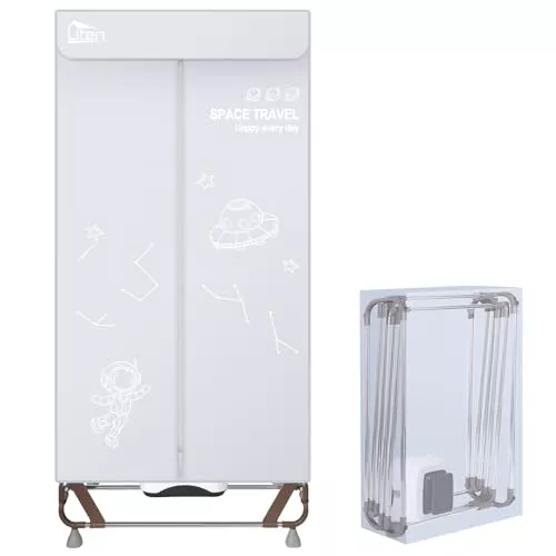 Uten Secadora de Ropa Eléctrica Interior, Tendedero Ropa de 2 Nivele, 1.4 m Tendedero Plegable Armario Con Bolsa Almacenamiento, 1500 W Secado Rápido para Todo Tipo Tejidos, apto el Hogar