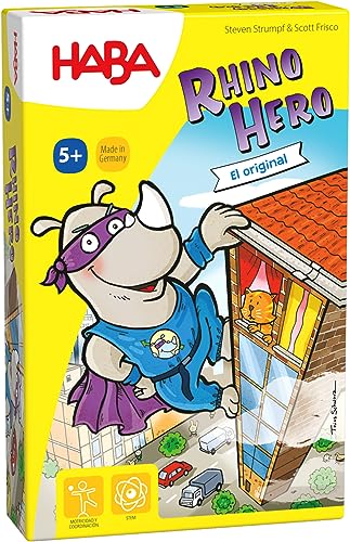 HABA 302273 - Rhino Hero, Juego Infantil de Mesa de Habilidad. Más 5 años